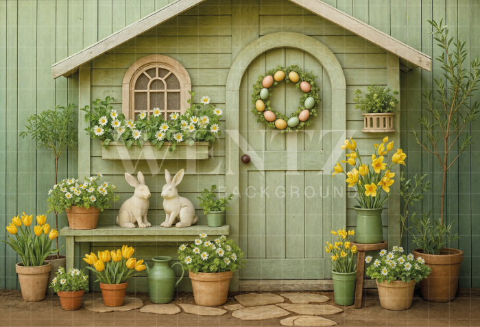 Fabric Photography Background Easter Facade / Backdrop 8031