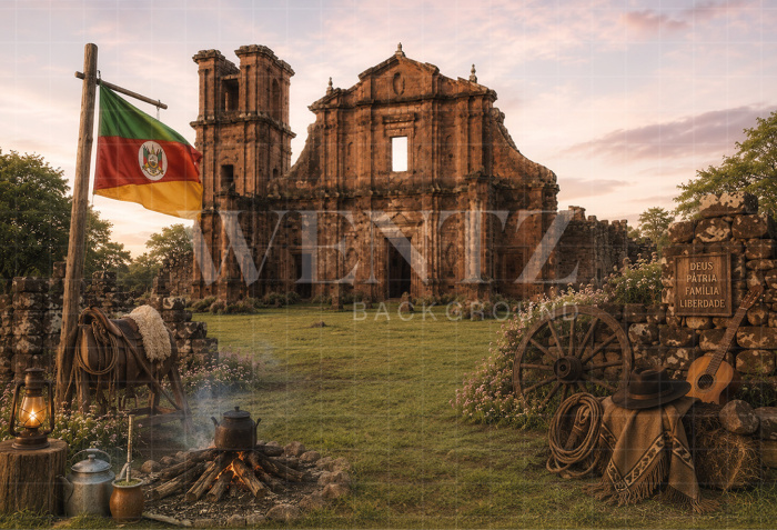 Fabric Photography Background Farm / Backdrop 8655