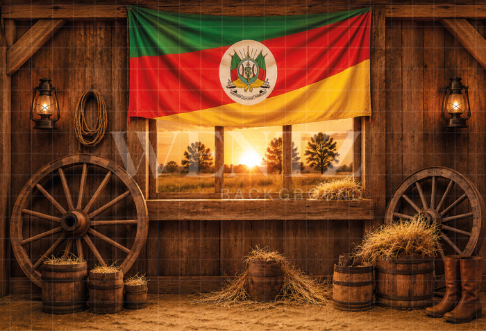 Fabric Photography Background Barn / Backdrop 8657