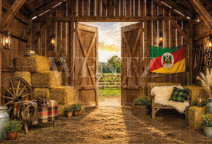 Fabric Photography Background Barn / Backdrop 8658