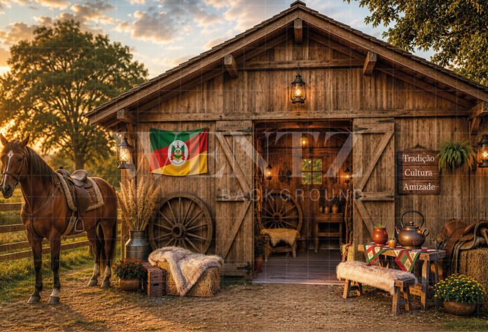 Fabric Photography Background Barn / Backdrop 8659