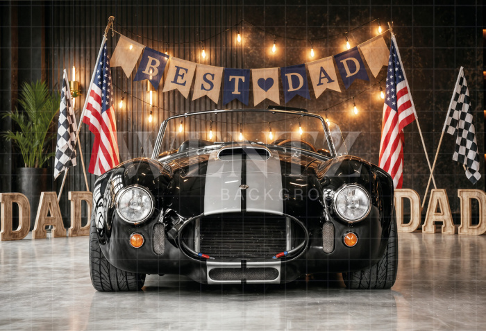 Fabric Photography Background Father's Day Garage / Backdrop 8395