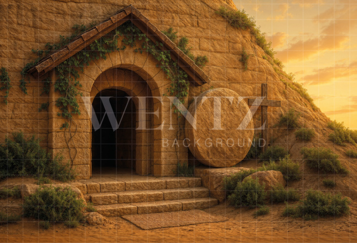 Fabric Photography Background Easter Grotto / Backdrop 8022