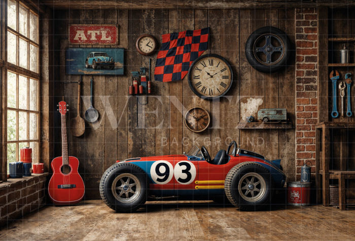 Fabric Photography Background Children's Cars / Backdrop 8321