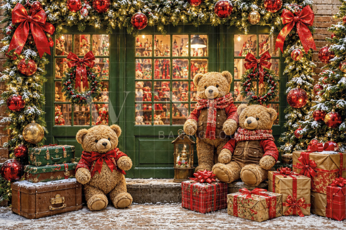 Fabric Photography Background Christmas Store / Backdrop 8445