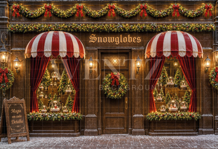 Fabric Photography Background Christmas Shop / Backdrop 8479