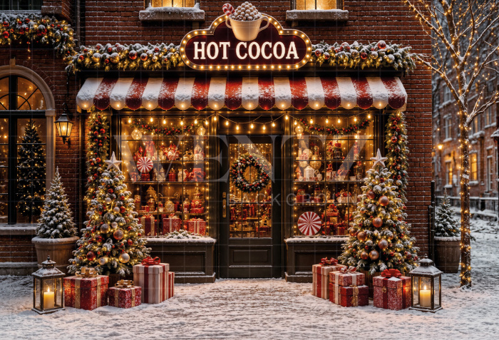 Fabric Photography Background Christmas Shop / Backdrop 8486