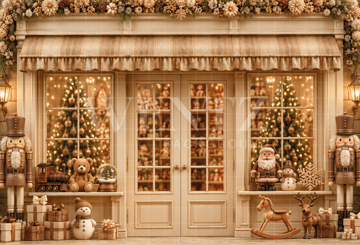 Fabric Photography Background Christmas Store / Backdrop 8836