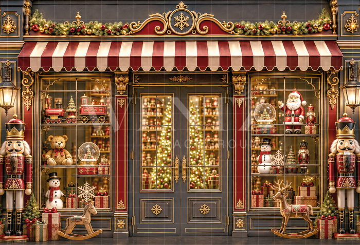 Fabric Photography Background Christmas Store / Backdrop 8838