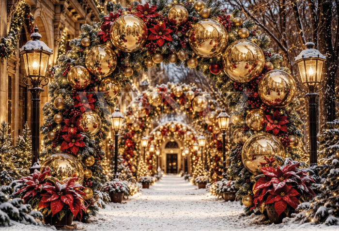 Fabric Photography Background Christmas / Backdrop 8508