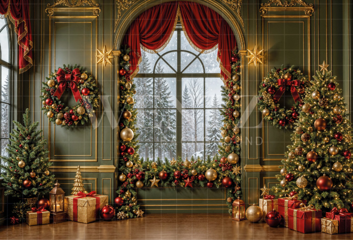 Fabric Photography Background Christmas / Backdrop 8517
