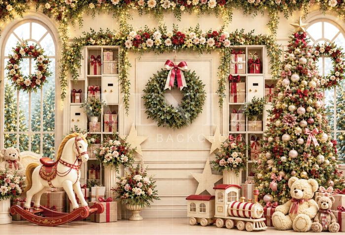 Fabric Photography Background Christmas / Backdrop 8867