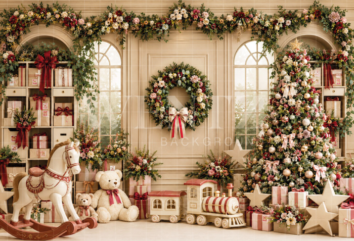 Fabric Photography Background Christmas / Backdrop 8872