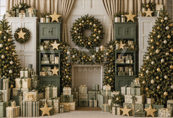 Fabric Photography Background Christmas / Backdrop 8880