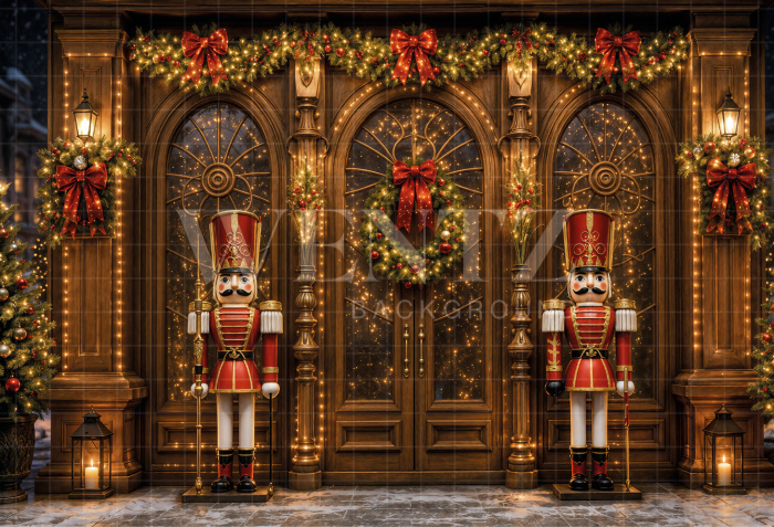 Fabric Photography Background Christmas Nutcracker / Backdrop 8499