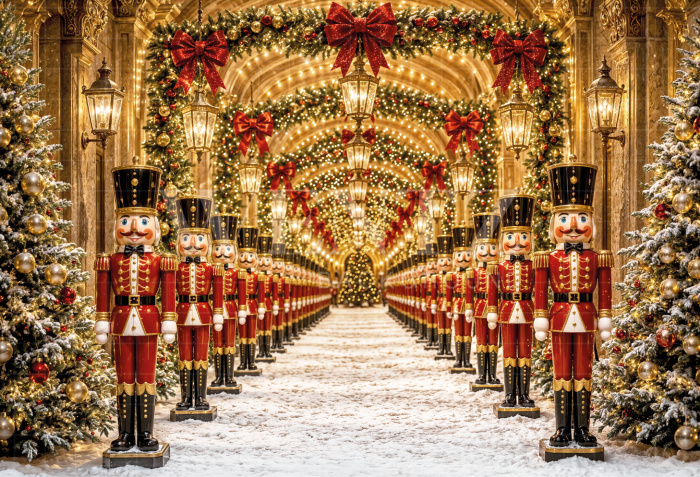 Fabric Photography Background Christmas Nutcracker / Backdrop 8512