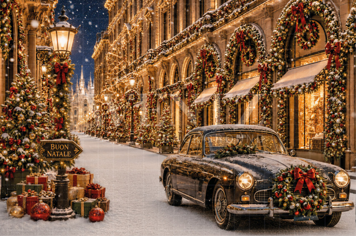 Fabric Photography Background Christmas in Europe / Backdrop 8896