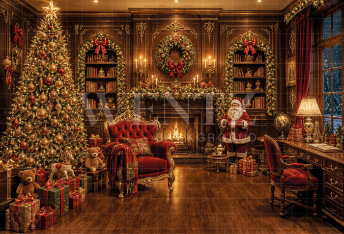 Fabric Photography Background Christmas Room / Backdrop 8469