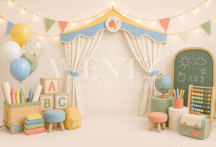 Fabric Photography Background ABC Cake Smash / Backdrop 8788