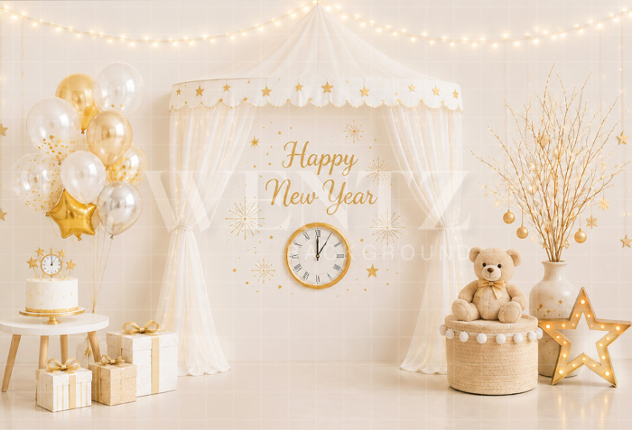 Fabric Photography Background New Year Cake Smash / Backdrop 8798