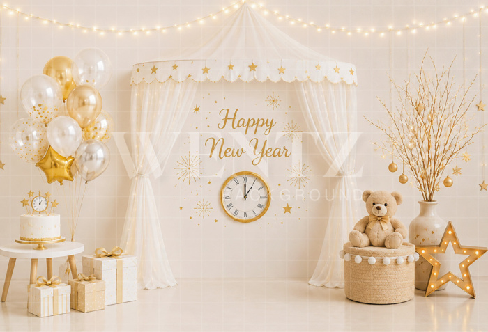 Fabric Photography Background New Year Cake Smash / Backdrop 8830