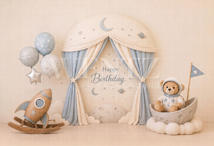 Fabric Photography Background Astronaut Cake Smash / Backdrop 8756