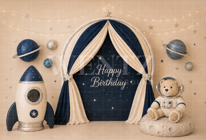 Fabric Photography Background Astronaut Cake Smash / Backdrop 8774