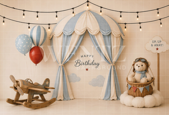 Fabric Photography Background Aviator Cake Smash / Backdrop 8677