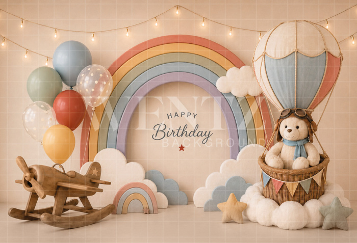 Fabric Photography Background Aviator Cake Smash / Backdrop 8749