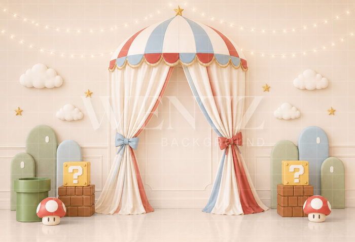 Fabric Photography Background Magic Blocks Cake Smash / Backdrop 8779