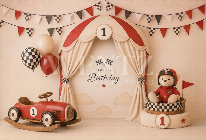 Fabric Photography Background Race Car Cake Smash / Backdrop 8758