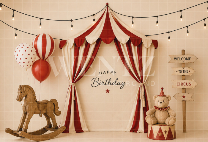 Fabric Photography Background Circus Cake Smash / Backdrop 8667