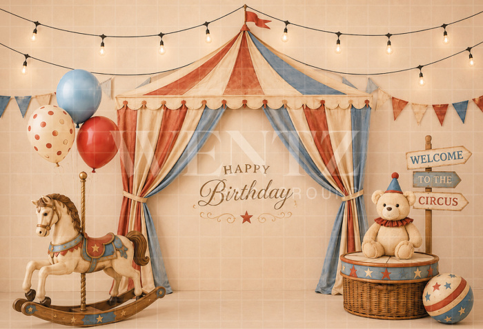Fabric Photography Background Circus Cake Smash / Backdrop 8746