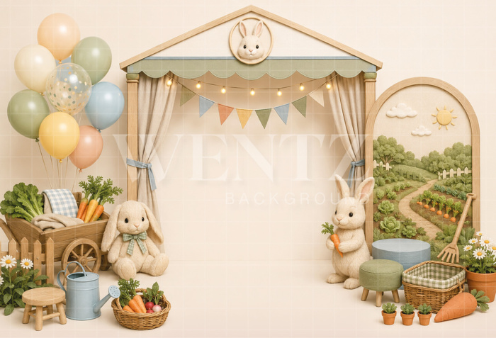 Fabric Photography Background Rabbits Cake Smash / Backdrop 8793