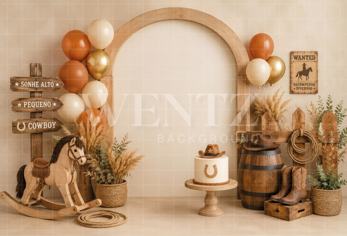 Fabric Photography Background Cowboy Cake Smash / Backdrop 8701