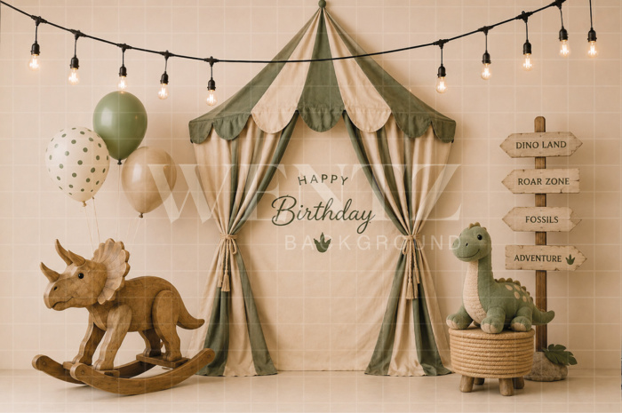 Fabric Photography Background Dinosaurs Cake Smash / Backdrop 8675