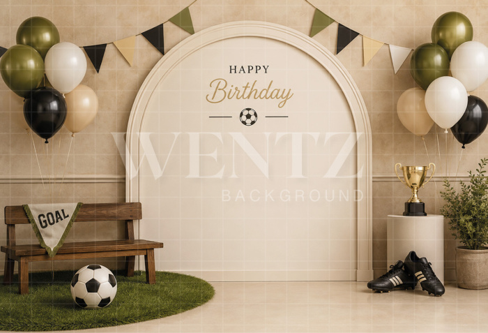 Fabric Photography Background Soccer Cake Smash / Backdrop 8690
