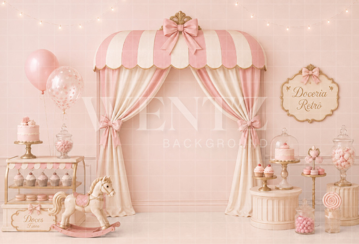 Fabric Photography Background Candy Shop Cake Smash / Backdrop 8780