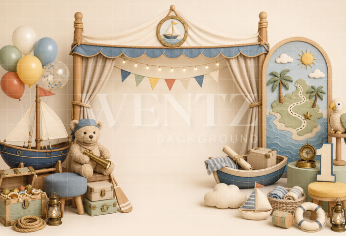 Fabric Photography Background Sailor Cake Smash / Backdrop 8801