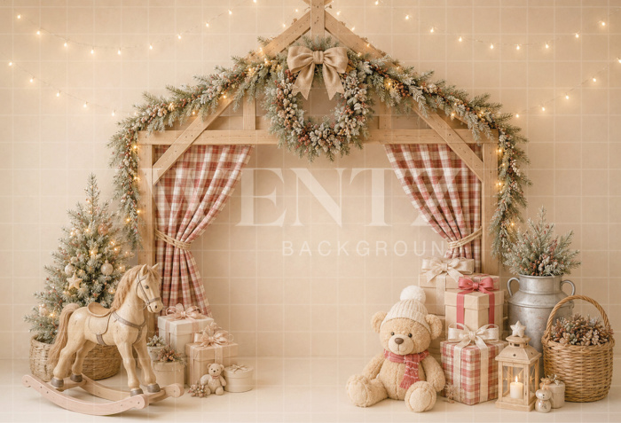 Fabric Photography Background Christmas Cake Smash / Backdrop 8716