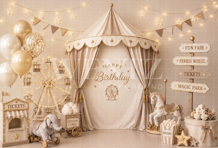 Fabric Photography Background Amusement Park Cake Smash / Backdrop 8786