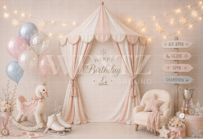 Fabric Photography Background Skating Cake Smash / Backdrop 8784