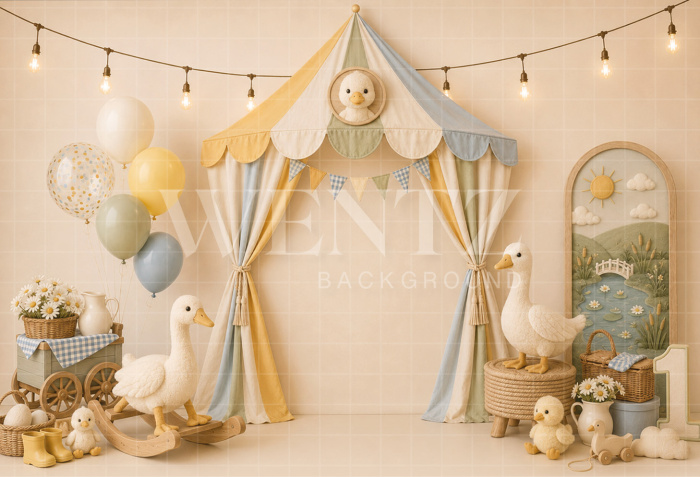 Fabric Photography Background Duckling Cake Smash / Backdrop 8808