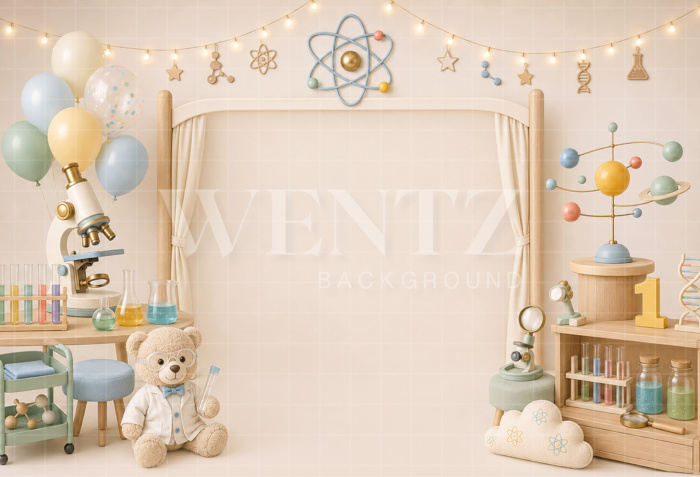 Fabric Photography Background Little Scientist Cake Smash / Backdrop 8791
