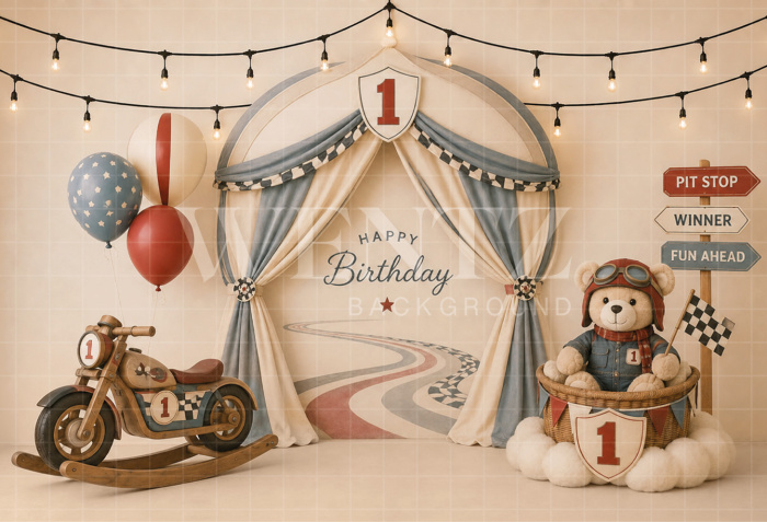 Fabric Photography Background Motorcycle Rider Cake Smash / Backdrop 8759
