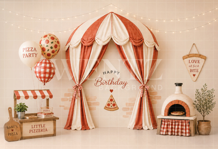 Fabric Photography Background Pizzeria Cake Smash / Backdrop 8768