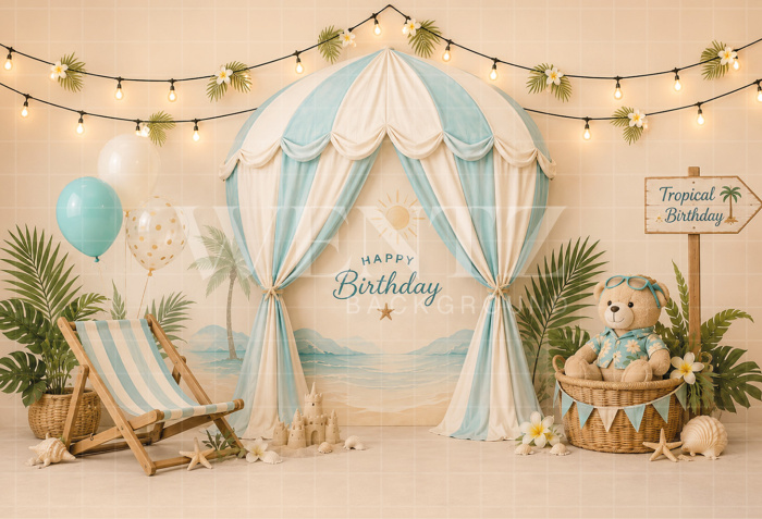 Fabric Photography Background Beach Cake Smash / Backdrop 8761