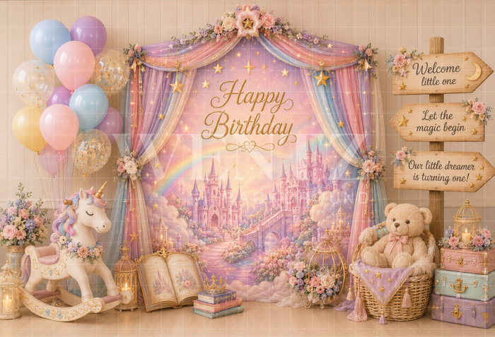 Fabric Photography Background Princess Cake Smash / Backdrop 8728