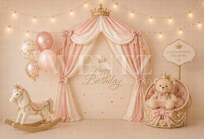 Fabric Photography Background Princess Cake Smash / Backdrop 8752