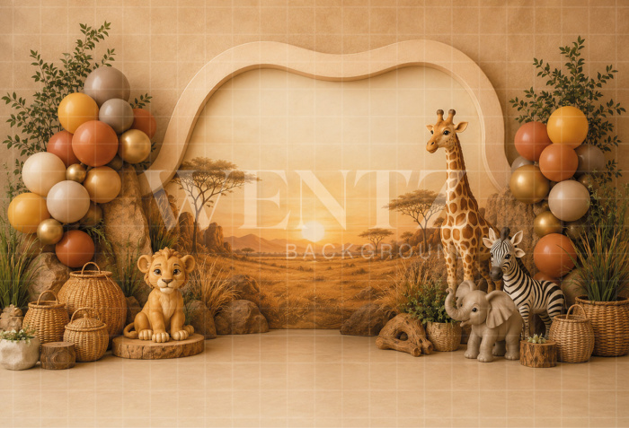 Fabric Photography Background Safari Cake Smash / Backdrop 8721
